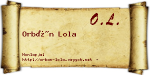 Orbán Lola névjegykártya