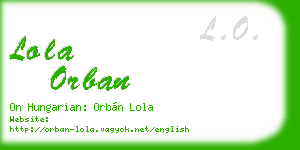 lola orban business card